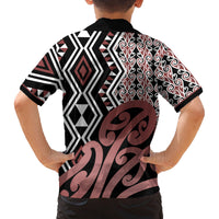 New Zealand Family Matching Long Sleeve Bodycon Dress and Hawaiian Shirt Aotearoa Kowhaiwhai Mix Taniko Art - Wonder Print Shop