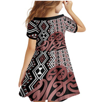 New Zealand Family Matching Mermaid Dress and Hawaiian Shirt Aotearoa Kowhaiwhai Mix Taniko Art - Wonder Print Shop