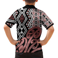 New Zealand Family Matching Short Sleeve Bodycon Dress and Hawaiian Shirt Aotearoa Kowhaiwhai Mix Taniko Art - Wonder Print Shop