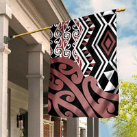 New Zealand Garden Flag Aotearoa Kowhaiwhai Mix Taniko Art - Wonder Print Shop