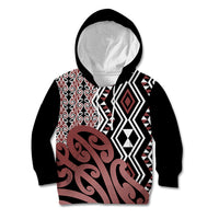 New Zealand Kid Hoodie Aotearoa Kowhaiwhai Mix Taniko Art - Wonder Print Shop