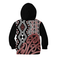 New Zealand Kid Hoodie Aotearoa Kowhaiwhai Mix Taniko Art - Wonder Print Shop