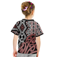 New Zealand Kid T Shirt Aotearoa Kowhaiwhai Mix Taniko Art - Wonder Print Shop