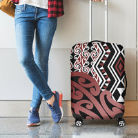 New Zealand Luggage Cover Aotearoa Kowhaiwhai Mix Taniko Art - Wonder Print Shop