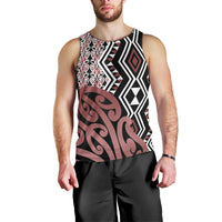 New Zealand Men Tank Top Aotearoa Kowhaiwhai Mix Taniko Art - Wonder Print Shop