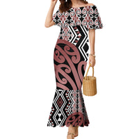 New Zealand Mermaid Dress Aotearoa Kowhaiwhai Mix Taniko Art - Wonder Print Shop