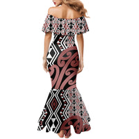 New Zealand Mermaid Dress Aotearoa Kowhaiwhai Mix Taniko Art - Wonder Print Shop