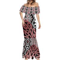 New Zealand Mermaid Dress Aotearoa Kowhaiwhai Mix Taniko Art - Wonder Print Shop