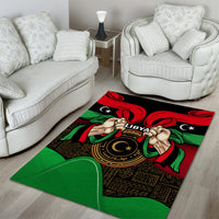 Libya Independence Day Area Rug Happy 24 December African Pattern Flag Style - Wonder Print Shop