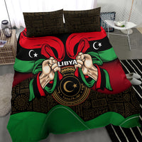 Libya Independence Day Bedding Set Happy 24 December African Pattern Flag Style - Wonder Print Shop