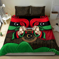 Libya Independence Day Bedding Set Happy 24 December African Pattern Flag Style - Wonder Print Shop