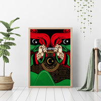 Libya Independence Day Canvas Wall Art Happy 24 December African Pattern Flag Style - Wonder Print Shop