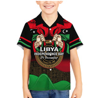 Libya Independence Day Family Matching Mermaid Dress and Hawaiian Shirt Happy 24 December African Pattern Flag Style - Wonder Print Shop