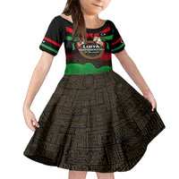 Libya Independence Day Family Matching Off Shoulder Short Dress and Hawaiian Shirt Happy 24 December African Pattern Flag Style - Wonder Print Shop