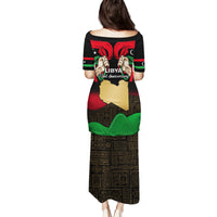 Libya Independence Day Family Matching Puletasi Dress and Hawaiian Shirt Happy 24 December African Pattern Flag Style - Wonder Print Shop