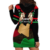 Libya Independence Day Hoodie Dress Happy 24 December African Pattern Flag Style - Wonder Print Shop