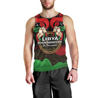 Libya Independence Day Men Tank Top Happy 24 December African Pattern Flag Style - Wonder Print Shop
