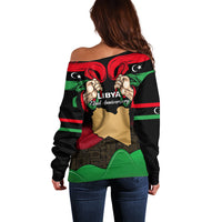 Libya Independence Day Off Shoulder Sweater Happy 24 December African Pattern Flag Style - Wonder Print Shop