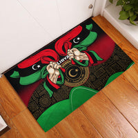 Libya Independence Day Rubber Doormat Happy 24 December African Pattern Flag Style - Wonder Print Shop