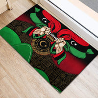 Libya Independence Day Rubber Doormat Happy 24 December African Pattern Flag Style - Wonder Print Shop