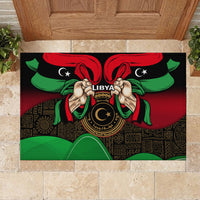 Libya Independence Day Rubber Doormat Happy 24 December African Pattern Flag Style - Wonder Print Shop