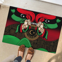 Libya Independence Day Rubber Doormat Happy 24 December African Pattern Flag Style - Wonder Print Shop