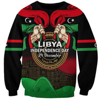 Libya Independence Day Sweatshirt Happy 24 December African Pattern Flag Style - Wonder Print Shop