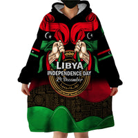 Libya Independence Day Wearable Blanket Hoodie Happy 24 December African Pattern Flag Style - Wonder Print Shop