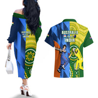 Australia And India Cricket Couples Matching Off The Shoulder Long Sleeve Dress and Hawaiian Shirt 2023 World Cup Final Together - Wonder Print Shop