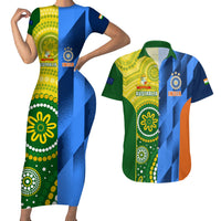Australia And India Cricket Couples Matching Short Sleeve Bodycon Dress and Hawaiian Shirt 2023 World Cup Final Together - Wonder Print Shop