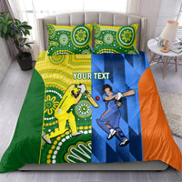 Custom Australia And India Cricket Bedding Set 2023 World Cup Final Together - Wonder Print Shop