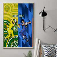 Custom Australia And India Cricket Canvas Wall Art 2023 World Cup Final Together - Wonder Print Shop