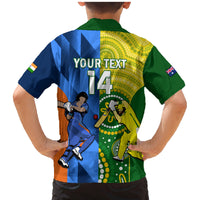 Custom Australia And India Cricket Family Matching Mermaid Dress and Hawaiian Shirt 2023 World Cup Final Together - Wonder Print Shop