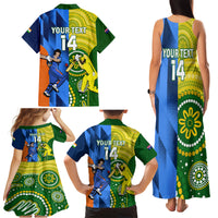 Custom Australia And India Cricket Family Matching Tank Maxi Dress and Hawaiian Shirt 2023 World Cup Final Together - Wonder Print Shop