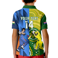 Custom Australia And India Cricket Kid Polo Shirt 2023 World Cup Final Together - Wonder Print Shop