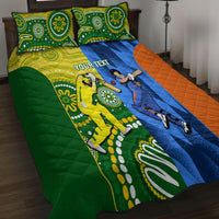 Custom Australia And India Cricket Quilt Bed Set 2023 World Cup Final Together - Wonder Print Shop