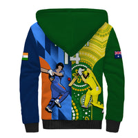 Custom Australia And India Cricket Sherpa Hoodie 2023 World Cup Final Together - Wonder Print Shop