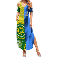 Custom Australia And India Cricket Summer Maxi Dress 2023 World Cup Final Together - Wonder Print Shop