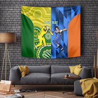 Custom Australia And India Cricket Tapestry 2023 World Cup Final Together - Wonder Print Shop
