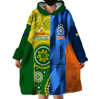 Custom Australia And India Cricket Wearable Blanket Hoodie 2023 World Cup Final Together - Wonder Print Shop