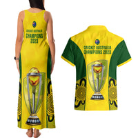 Australia Cricket Couples Matching Tank Maxi Dress and Hawaiian Shirt World Cup Go Champions 2023 Indigenous - Wonder Print Shop