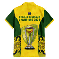 Australia Cricket Family Matching Short Sleeve Bodycon Dress and Hawaiian Shirt World Cup Go Champions 2023 Indigenous - Wonder Print Shop