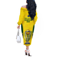 Australia Cricket Off The Shoulder Long Sleeve Dress World Cup Go Champions 2023 Indigenous - Wonder Print Shop