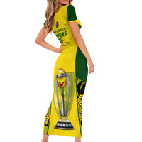 Australia Cricket Short Sleeve Bodycon Dress World Cup Go Champions 2023 Indigenous - Wonder Print Shop