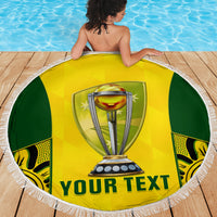 Custom Australia Cricket Beach Blanket World Cup Go Champions 2023 Indigenous - Wonder Print Shop