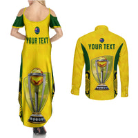 Custom Australia Cricket Couples Matching Summer Maxi Dress and Long Sleeve Button Shirt World Cup Go Champions 2023 Indigenous - Wonder Print Shop