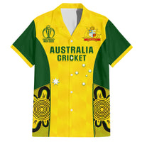 Custom Australia Cricket Family Matching Short Sleeve Bodycon Dress and Hawaiian Shirt World Cup Go Champions 2023 Indigenous - Wonder Print Shop