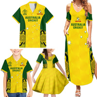 Custom Australia Cricket Family Matching Summer Maxi Dress and Hawaiian Shirt World Cup Go Champions 2023 Indigenous - Wonder Print Shop