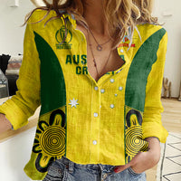 Custom Australia Cricket Women Casual Shirt World Cup Go Champions 2023 Indigenous - Wonder Print Shop