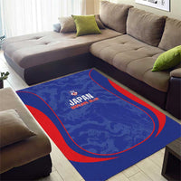 Japan Football Area Rug 2026 Come On Samurai Blue - Wonder Print Shop